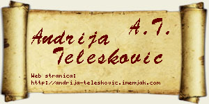Andrija Telesković vizit kartica
